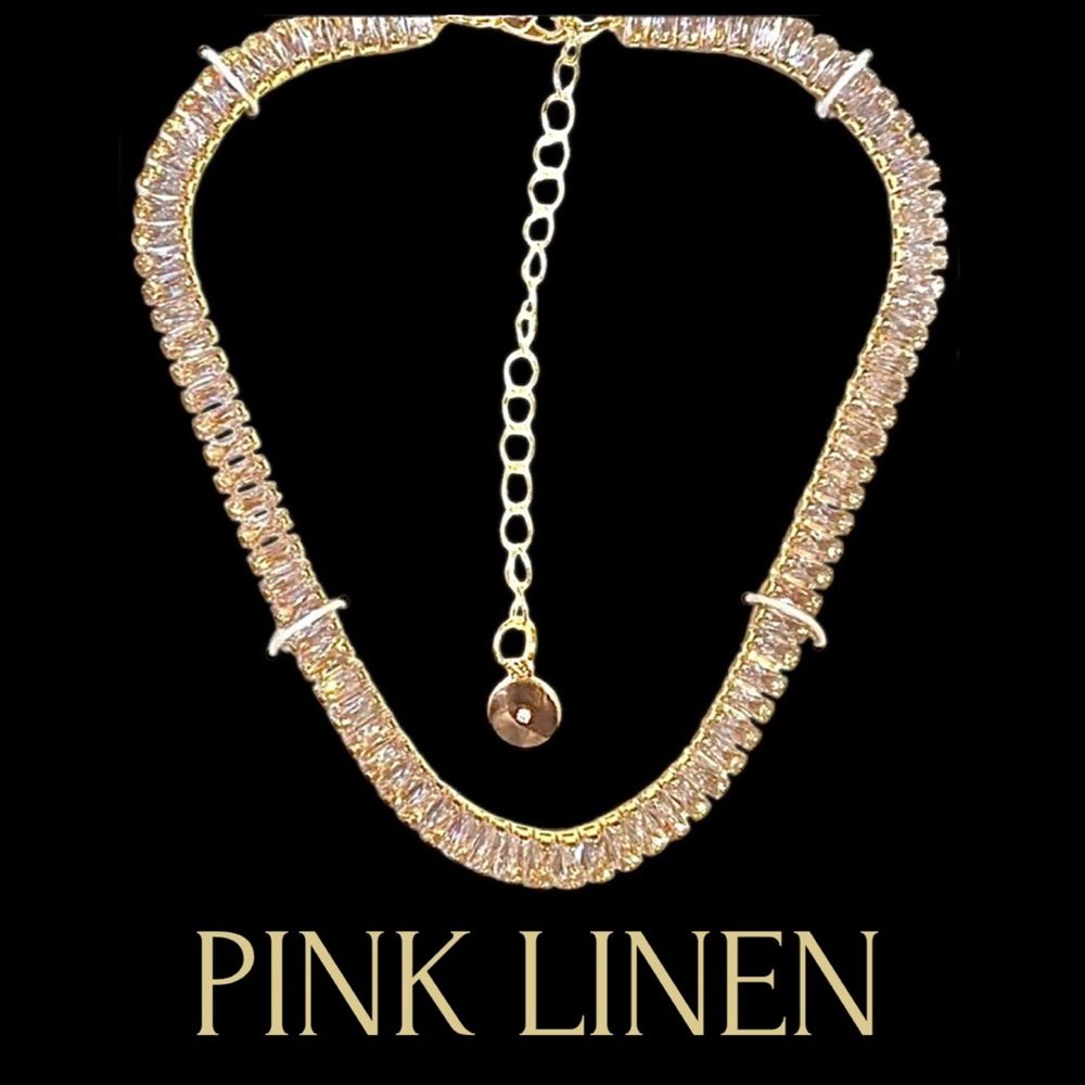 PINK LINEN Cubic Zirconia Necklace